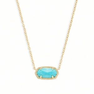 Elisa Gold Pendant Necklace in Turquoise
